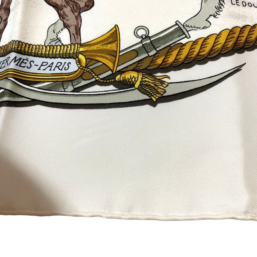 Hermes Marine Et Cavalerie Sea and Corps Carre 90 Large Scarf White Multicolor — view 8
