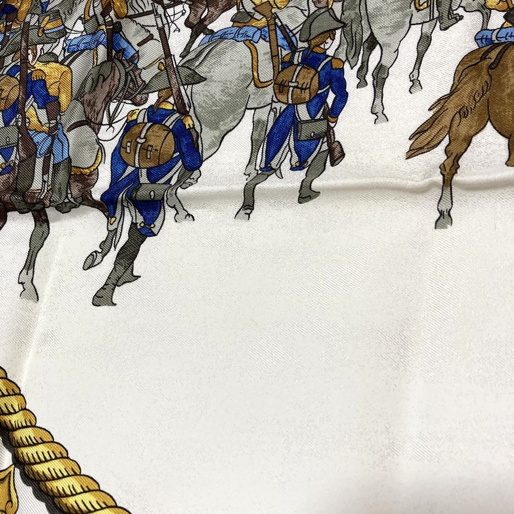 Hermes Marine Et Cavalerie Sea and Corps Carre 90 Large Scarf White Multicolor — view 7
