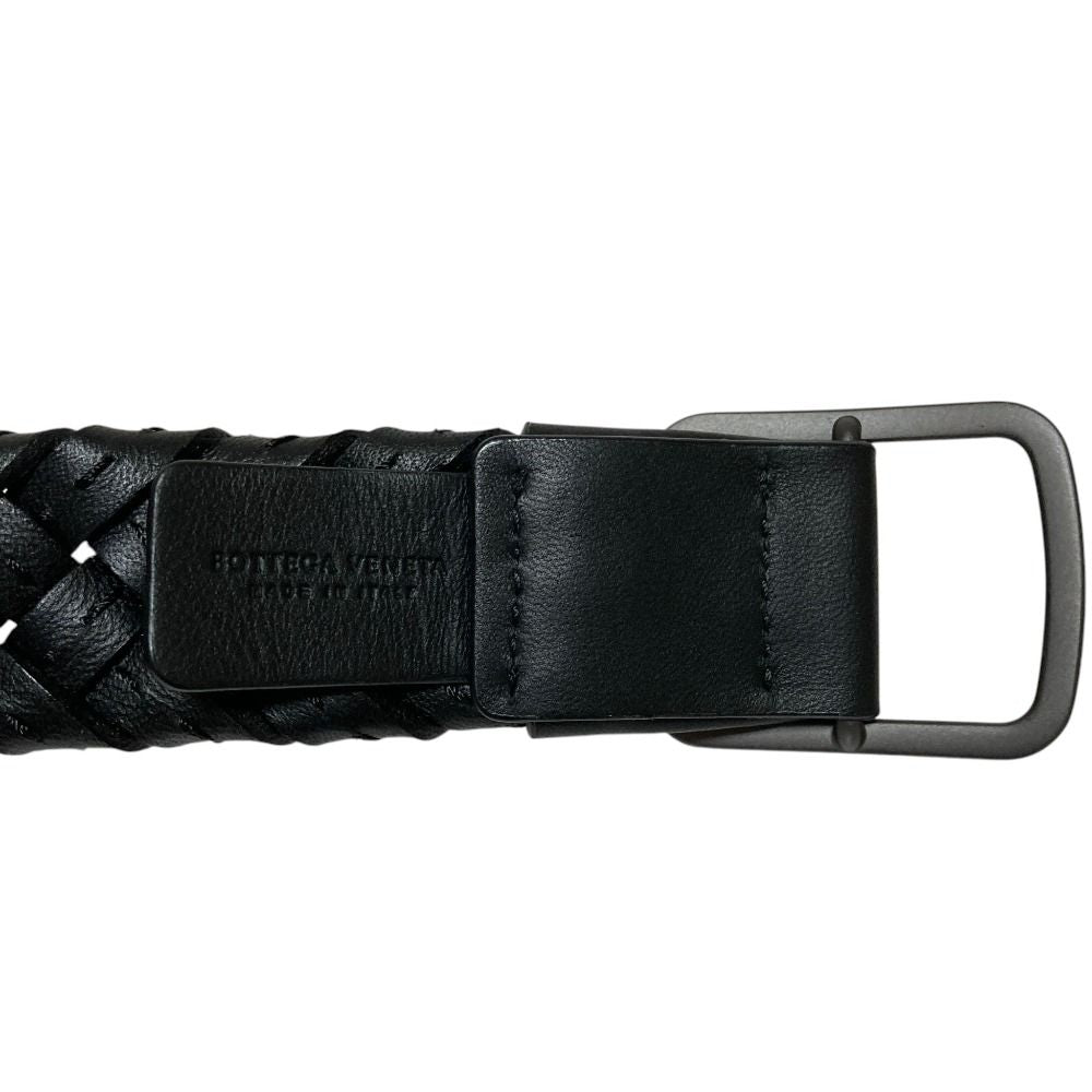 Bottega Veneta Intrecciato Leather Belt Black — view 6