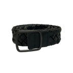 Bottega Veneta Intrecciato Leather Belt Black