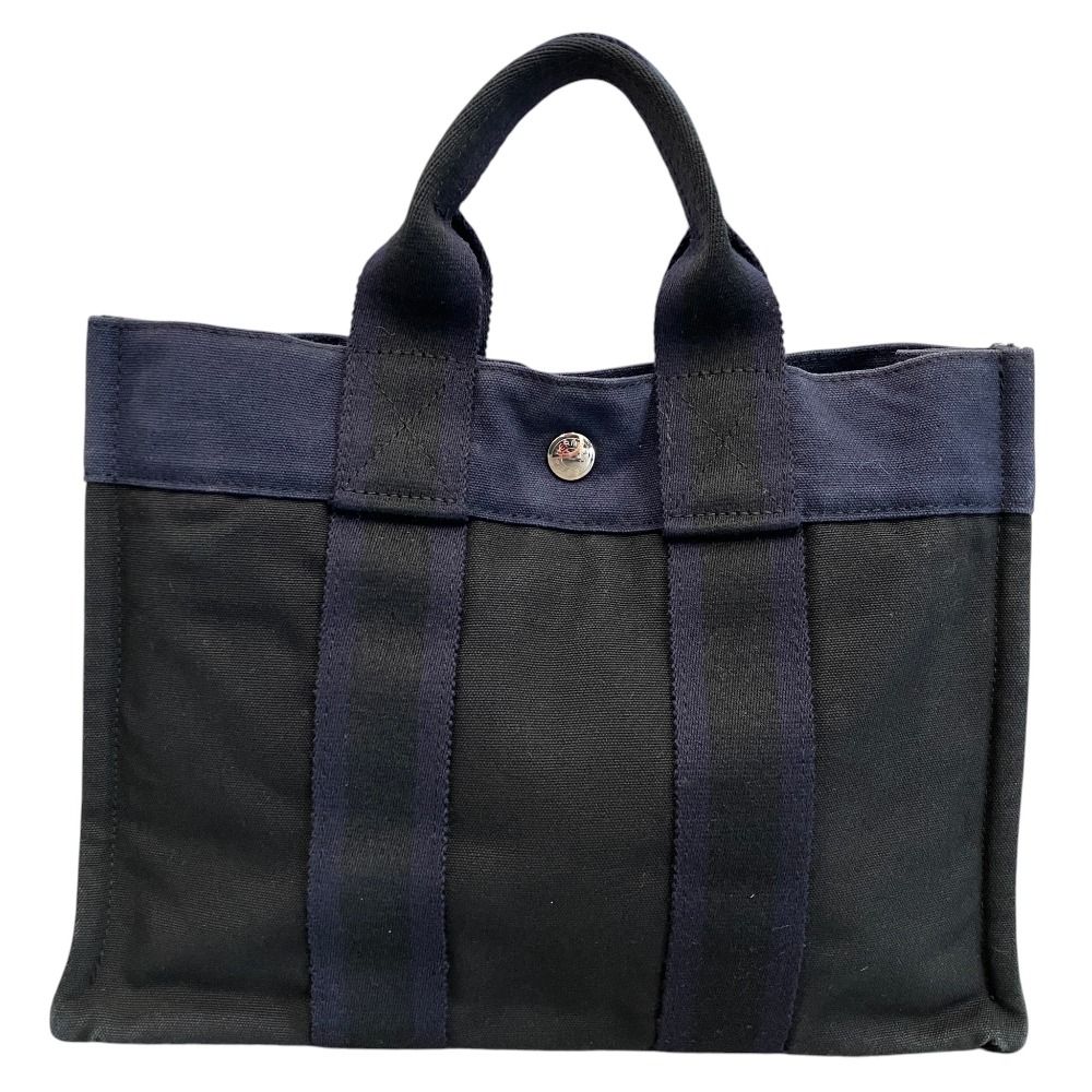Hermes Fourre Tout PM Canvas Tote Bag Navy — view 3