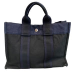 Hermes Fourre Tout PM Canvas Tote Bag Navy