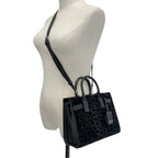 Saint Laurent Paris Calf Hair Sac de Jour Nano Star 2-Way Shoulder Bag Black — view 7