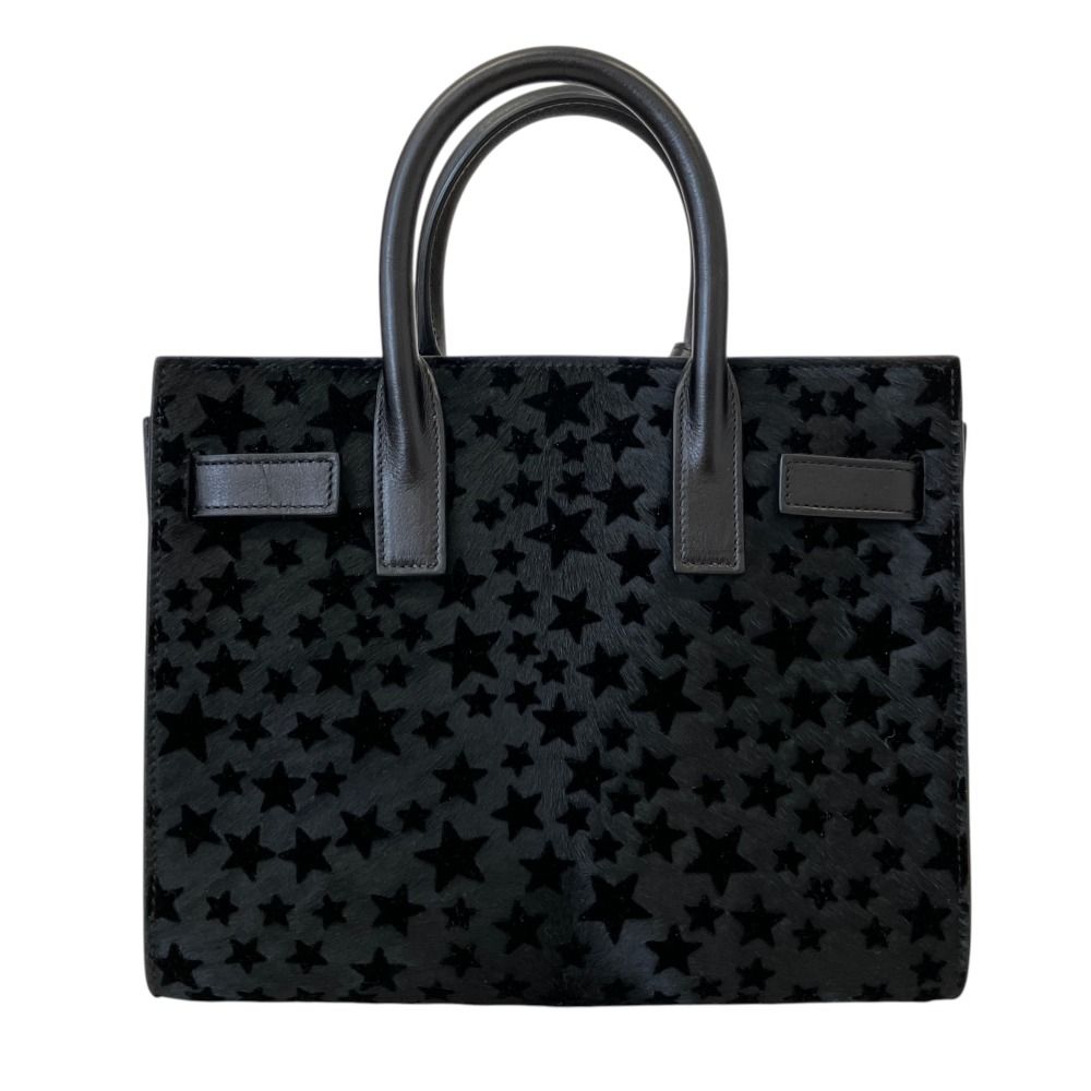 Saint Laurent Paris Calf Hair Sac de Jour Nano Star 2-Way Shoulder Bag Black — view 3