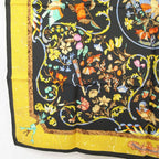 Hermes Pi Erres D'ori Ent Et D'occi Dent Carre 90 Silk Scarf Black — view 5