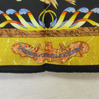 Hermes Pi Erres D'ori Ent Et D'occi Dent Carre 90 Silk Scarf Black — view 2