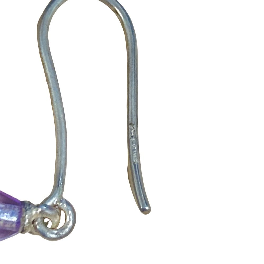 Gucci Crystal Drop Earrings 925 Purple — view 4