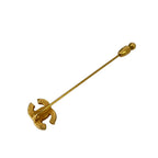 Chanel Vintage CC Logo Rhinestone Pin Brooch Gold — view 2