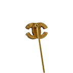Chanel Vintage CC Logo Rhinestone Pin Brooch Gold — view 4
