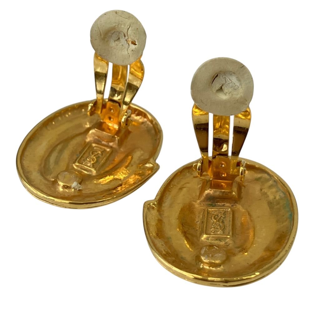 Saint Laurent Conch Motif Earrings Gold Plated — view 4