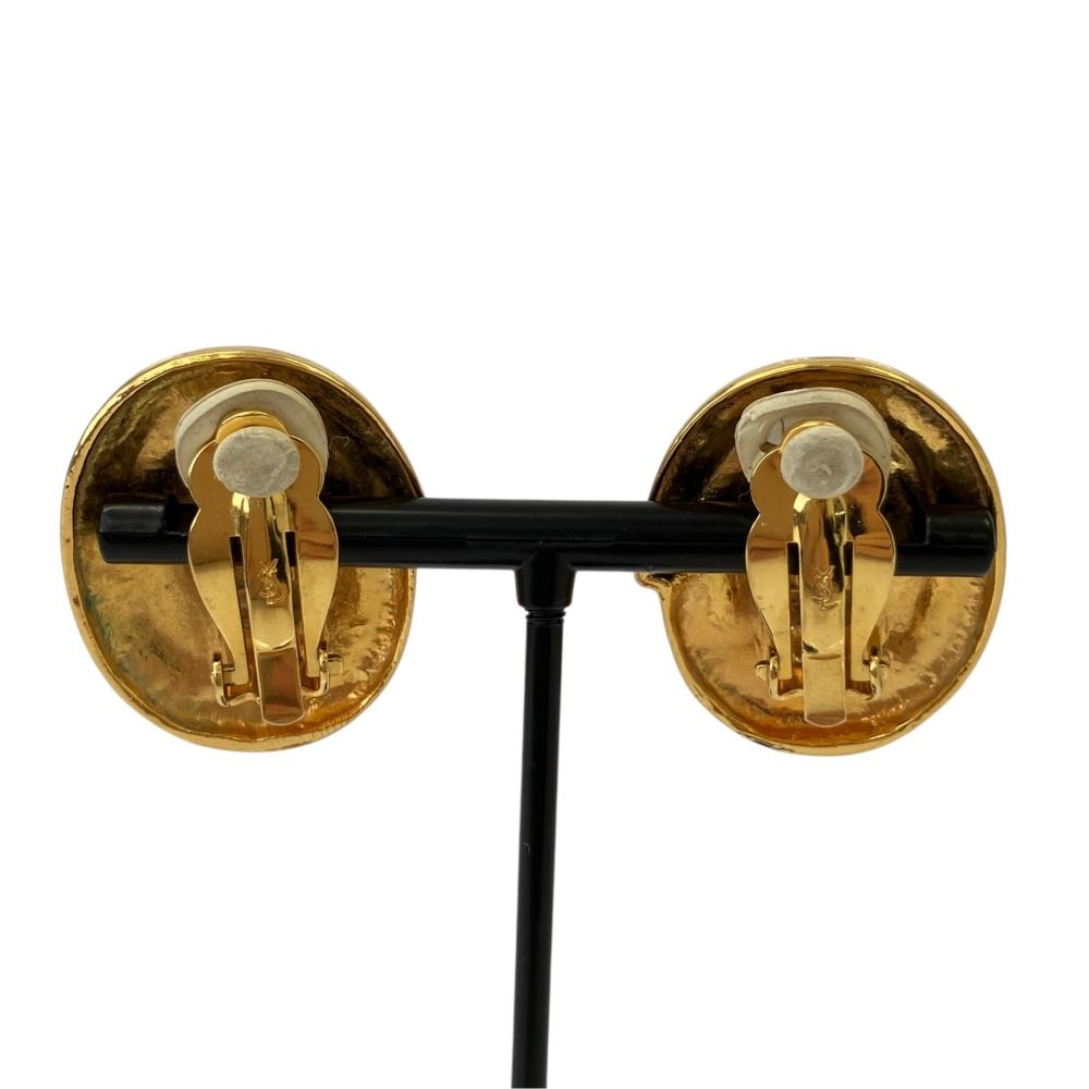 Saint Laurent Conch Motif Earrings Gold Plated — view 3