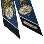 Hermes Silk 100% Lift Profile Twilly Scarf Navy — view 6