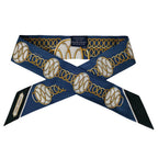 Hermes Silk 100% Lift Profile Twilly Scarf Navy — view 7
