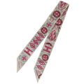 Hermes Silk 100% Kelly en Perles Twilly Scarf Ivory