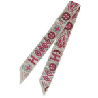 Hermes Silk 100% Kelly en Perles Twilly Scarf Ivory