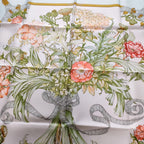 Hermes Regi NA Carre 90 Silk 100% Floral Large Bandana Scarf Light Blue — view 3