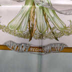 Hermes Regi NA Carre 90 Silk 100% Floral Large Bandana Scarf Light Blue — view 5