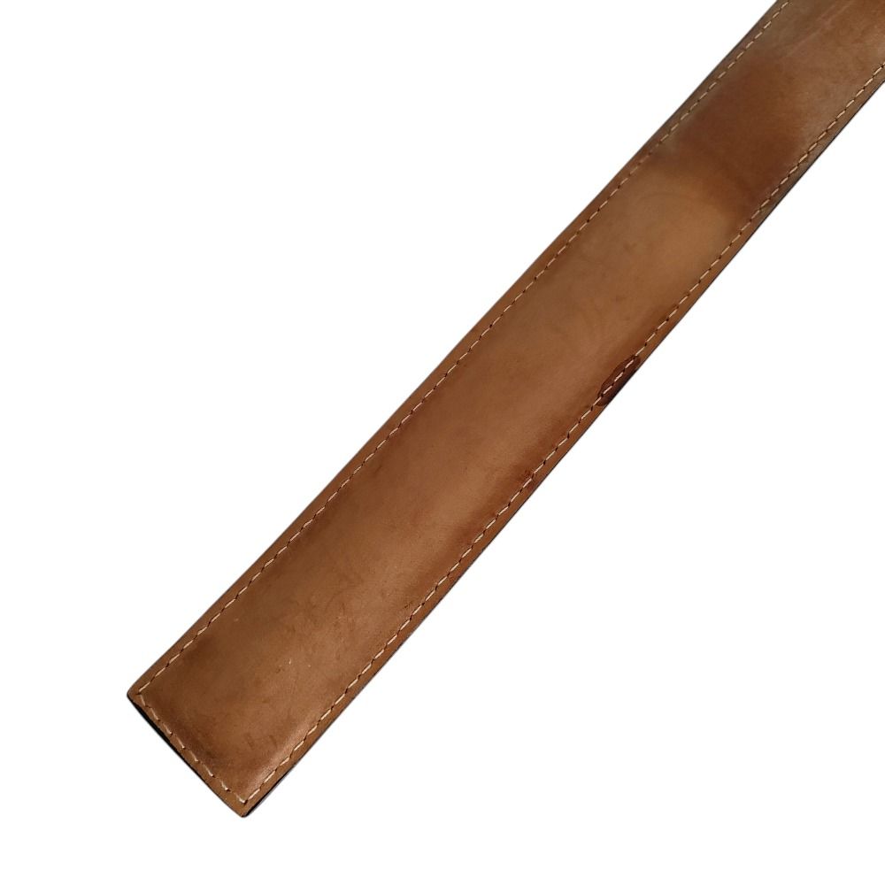 Loewe Anagram Embossed Logo Small Slap Bracelet Small Leather Bangle Brown — view 7
