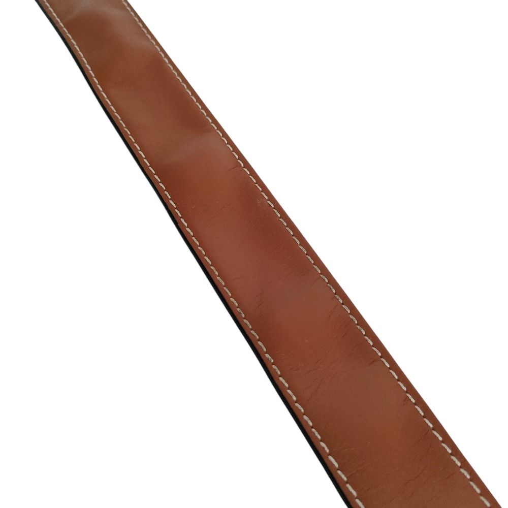 Loewe Anagram Embossed Logo Small Slap Bracelet Small Leather Bangle Brown — view 5