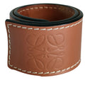 Loewe Anagram Embossed Logo Small Slap Bracelet Small Leather Bangle Brown