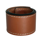 Loewe Anagram Embossed Logo Small Slap Bracelet Small Leather Bangle Brown — view 2