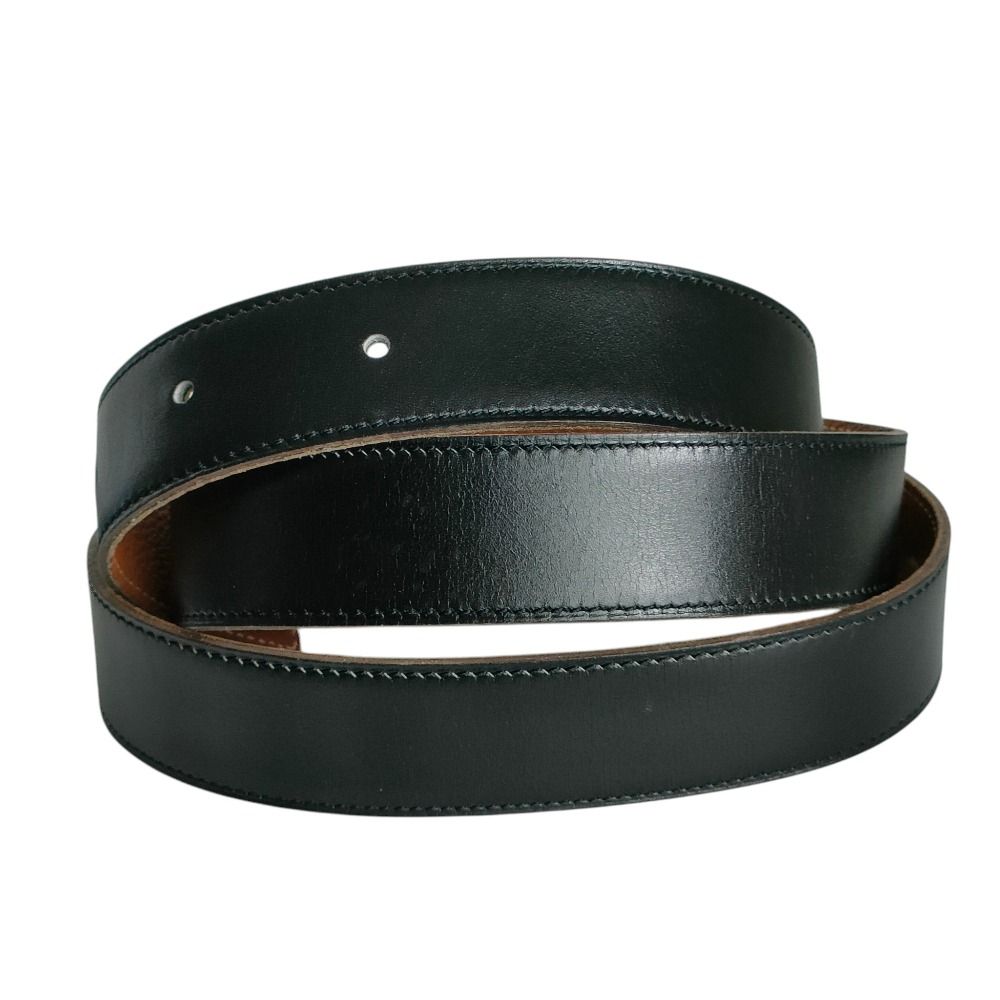 Hermes Evelyne Oval Buckle Reversible Leather Belt 120 Black Brown — view 3