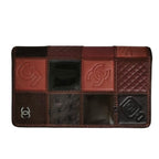 Chanel Icon Line CC Logo Patchwork Wallet Bifold Brown