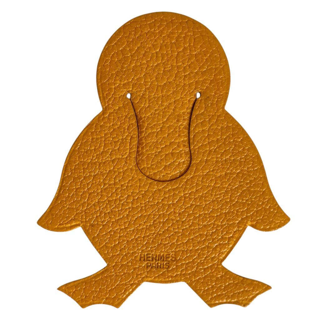 Hermes Chevre Leather Pika Book Duck Motif Mark Bookmark Curry Yellow — view 3