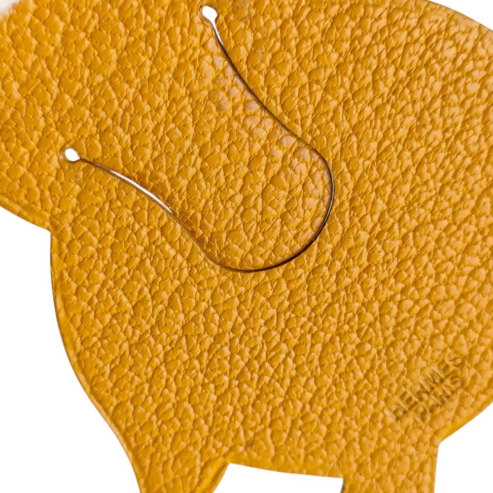 Hermes Chevre Leather Pika Book Duck Motif Mark Bookmark Curry Yellow — view 4