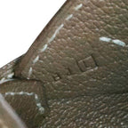Hermes Chevre Mysore Leather Envelope PM Shape Card Case Business Etoupe Brown — view 5