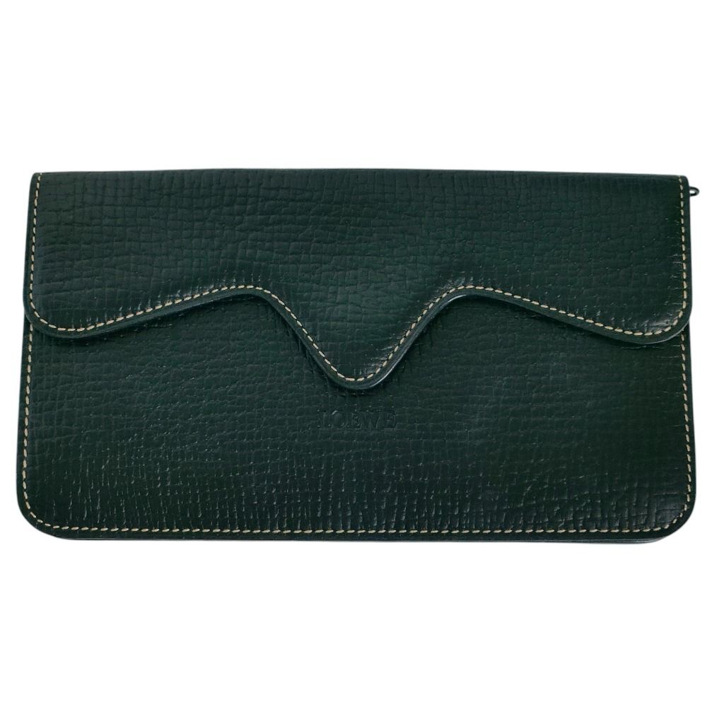 Loewe Vintage Leather Flap Wallet Black