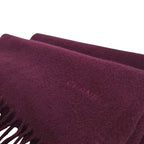 Chanel Vintage Logo Embroidery Cashmere 100% Fringe Scarf Purple — view 5
