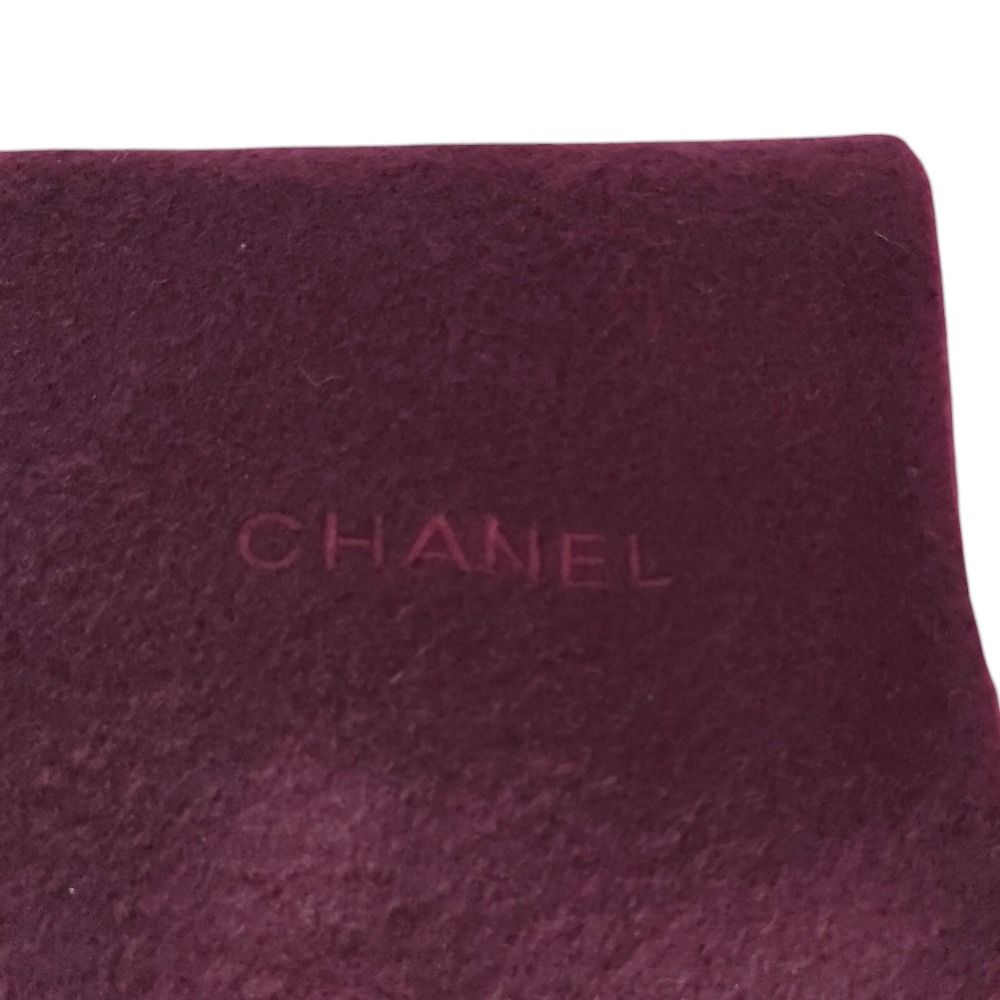 Chanel Vintage Logo Embroidery Cashmere 100% Fringe Scarf Purple — view 2