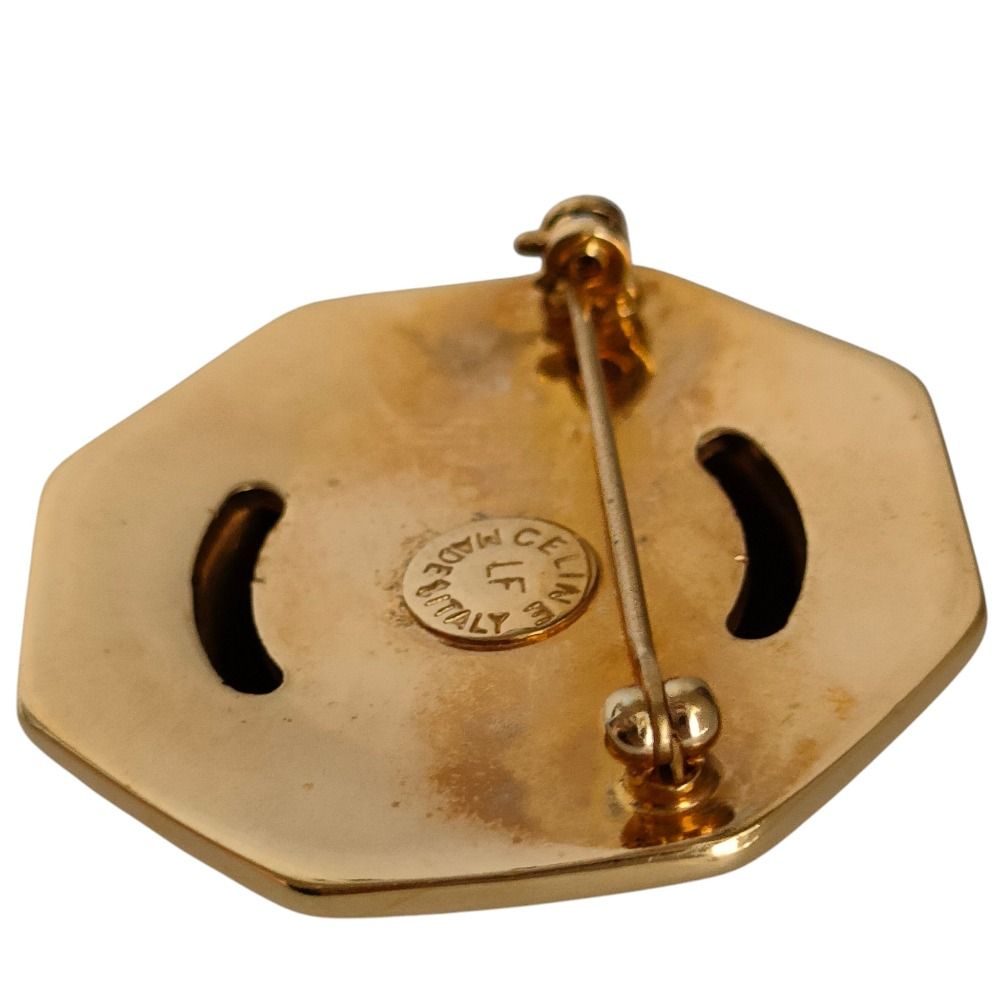 Celine Vintage Star Ball Pin Brooch Gold — view 5