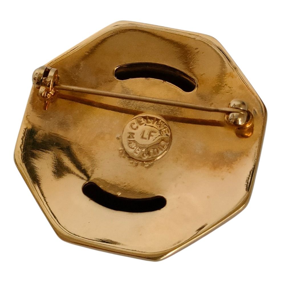 Celine Vintage Star Ball Pin Brooch Gold — view 4