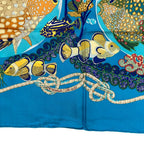 Hermes Carre 90 Grands Fonds Silk Scarf Light Blue — view 5