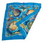 Hermes Carre 90 Grands Fonds Silk Scarf Light Blue — view 2