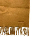 Hermes Logo Embroidery Cashmere Shawl Scarf Beige Brown — view 8