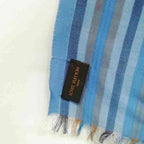 Louis Vuitton Shawl Etole Monogram Madras Scarf Blue — view 6