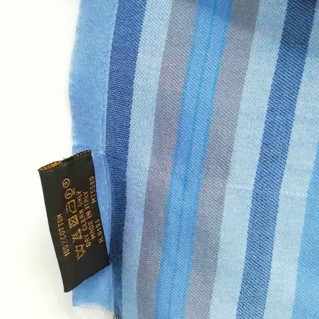 Louis Vuitton Shawl Etole Monogram Madras Scarf Blue — view 8