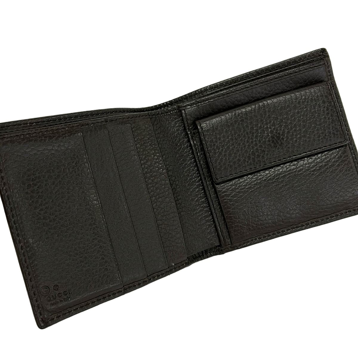 Gucci Bifold Wallet Beige Dark Brown Leather — view 3