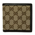 Gucci Bifold Wallet Beige Dark Brown Leather