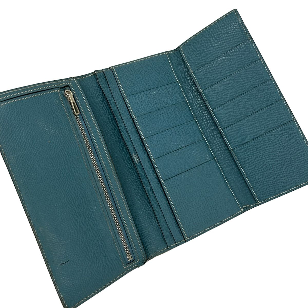 Hermes Wallet Bearn Dupri Blue Jean — view 3