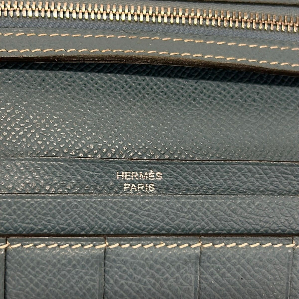 Hermes Wallet Bearn Dupri Blue Jean — view 5