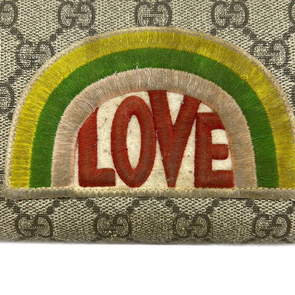 Gucci Wallet Courier GG Plus Supreme Gray Beige Dark Multi Leather — view 6