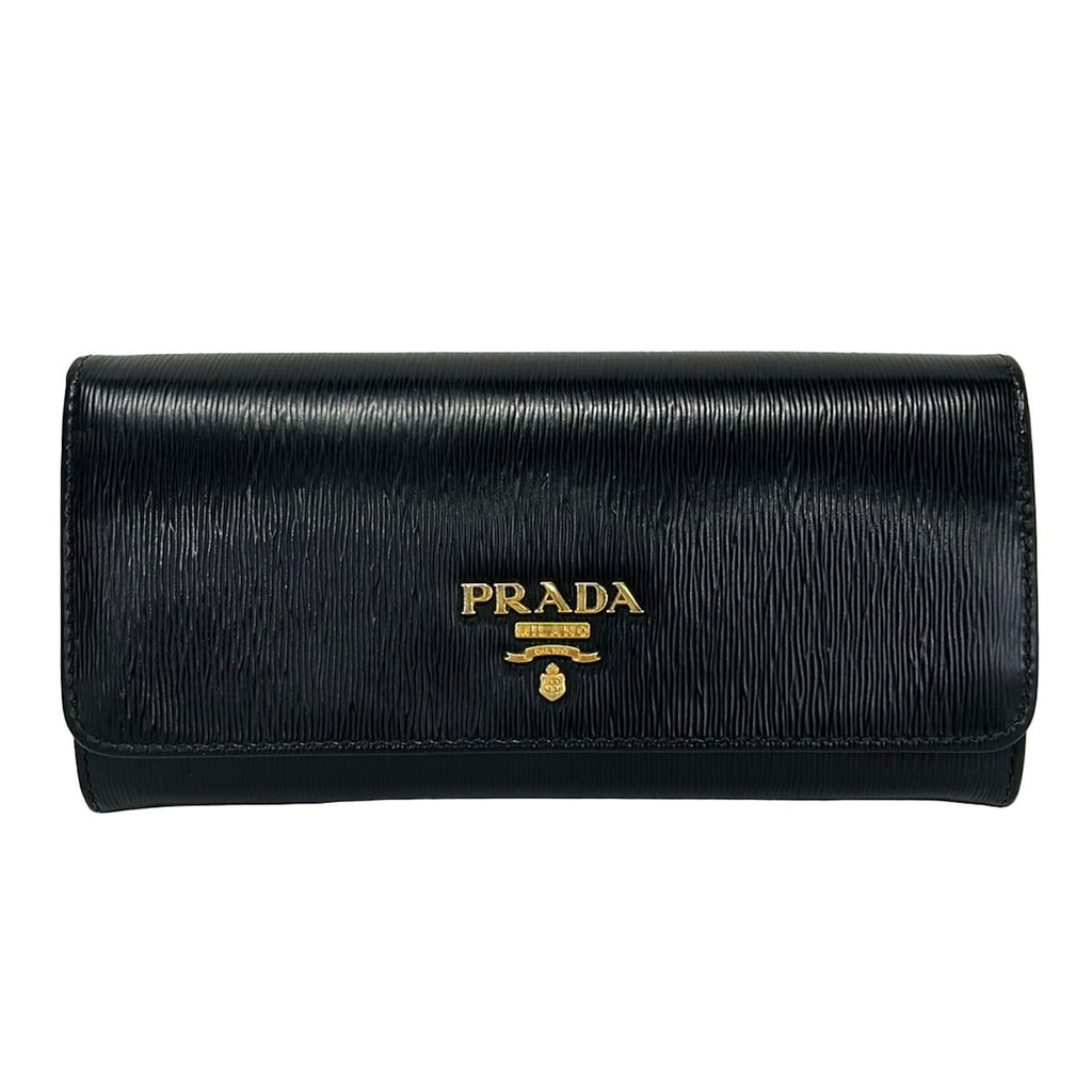 Prada Wallet Black Leather