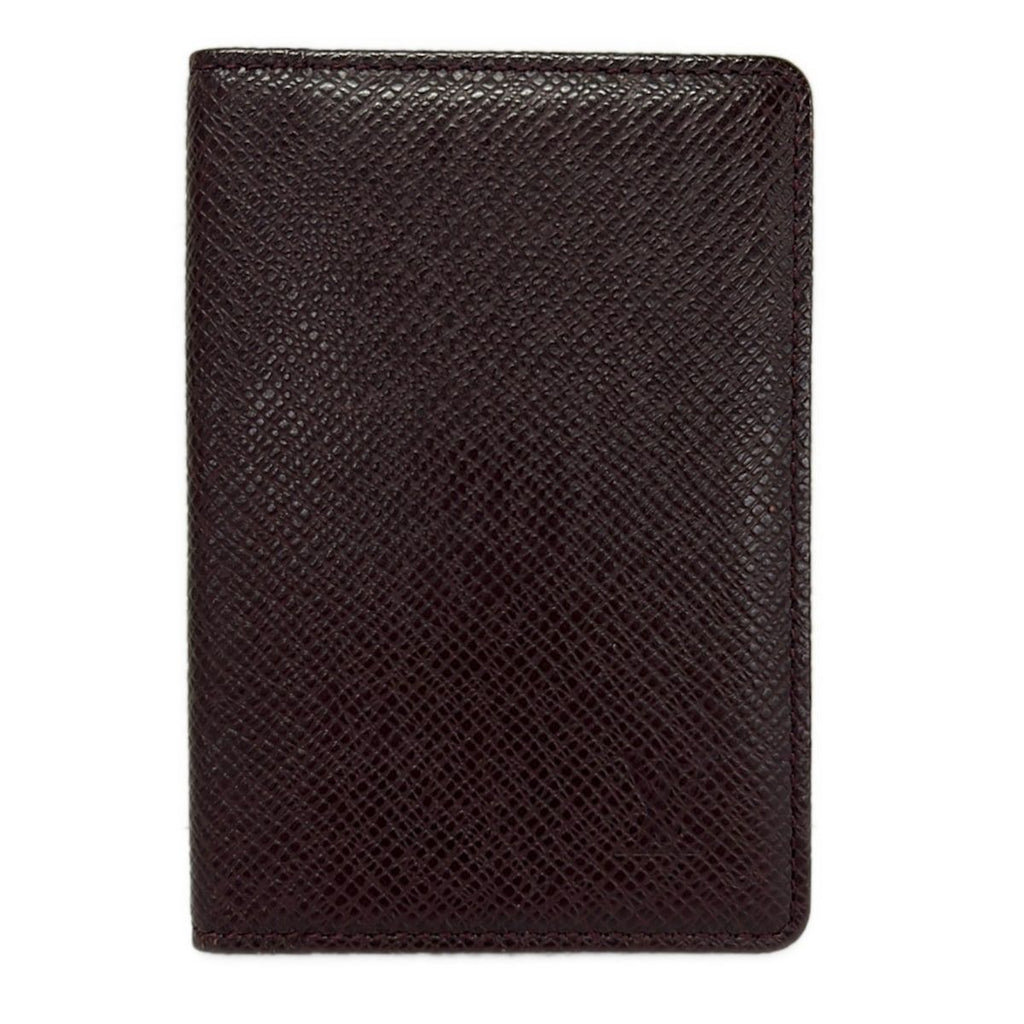 Louis Vuitton Card Case Taiga Pocket Organizer Acajou Leather