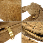 Bottega Veneta Medium Jodie Bag Suede Intrecciato Bag Camel Brown — view 8