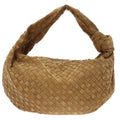 Bottega Veneta Medium Jodie Bag Suede Intrecciato Bag Camel Brown