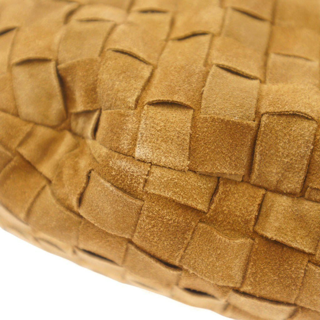 Bottega Veneta Medium Jodie Bag Suede Intrecciato Bag Camel Brown — view 7